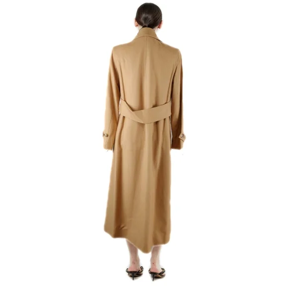 Herve Bernard by Bernard Holtzman Camel Wool Blend Trench Coat - Picture 9 of 10